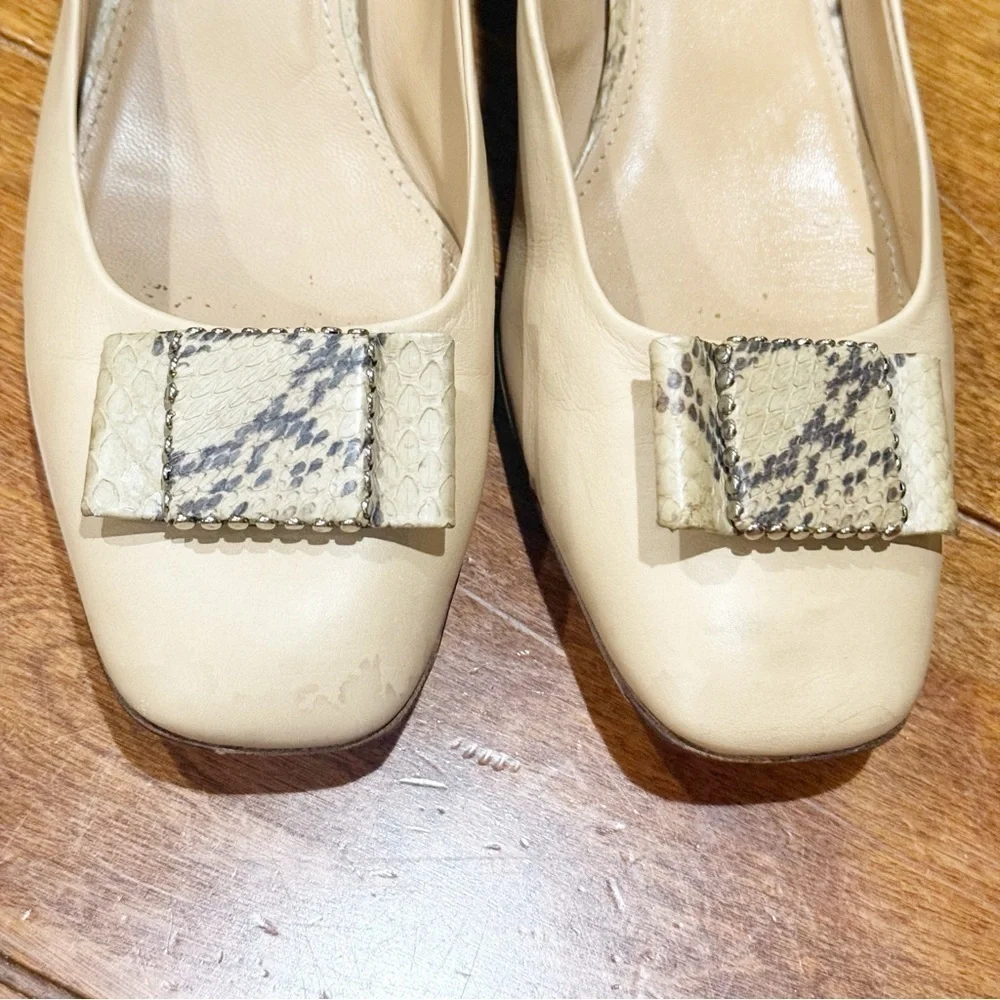 Salvatore Ferragamo “Celia” low heel pumps.